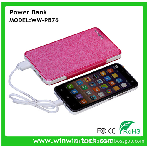 Magic Mirror Power Bank with Leather Cover and Dual USB Output